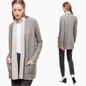 Aritzia Babaton Cashmere Wool Open Cardigan Womens Size XXS Pockets Soft Knit